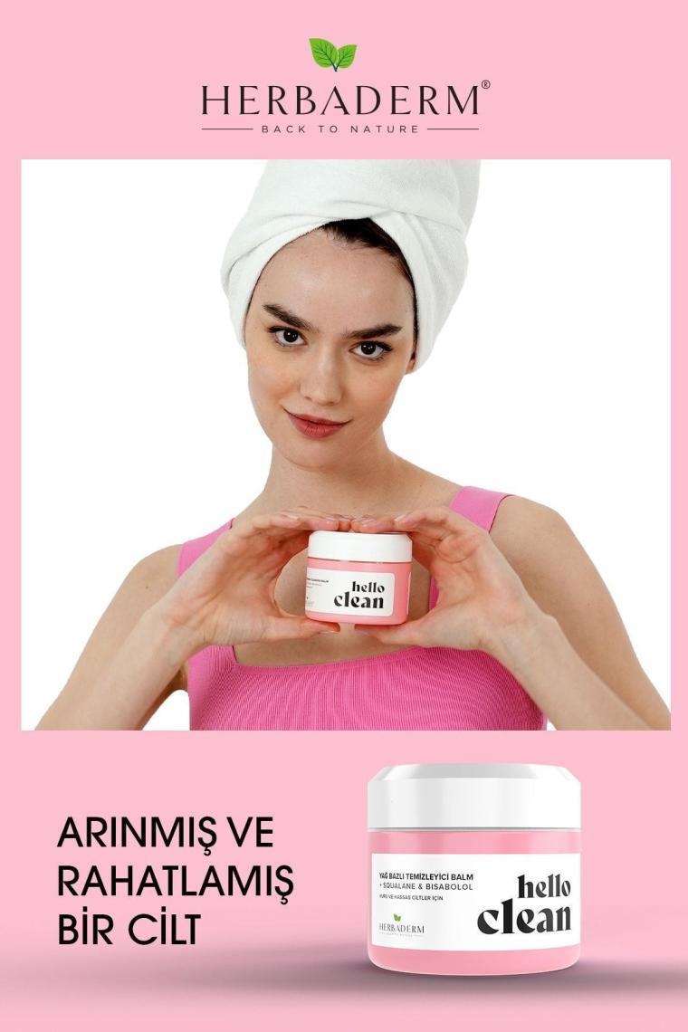 Herbaderm Hello Clean Squalane & Bisabolol Rahatlatıcı Yağ Bazlı Temizleyici Balm 100 ml
