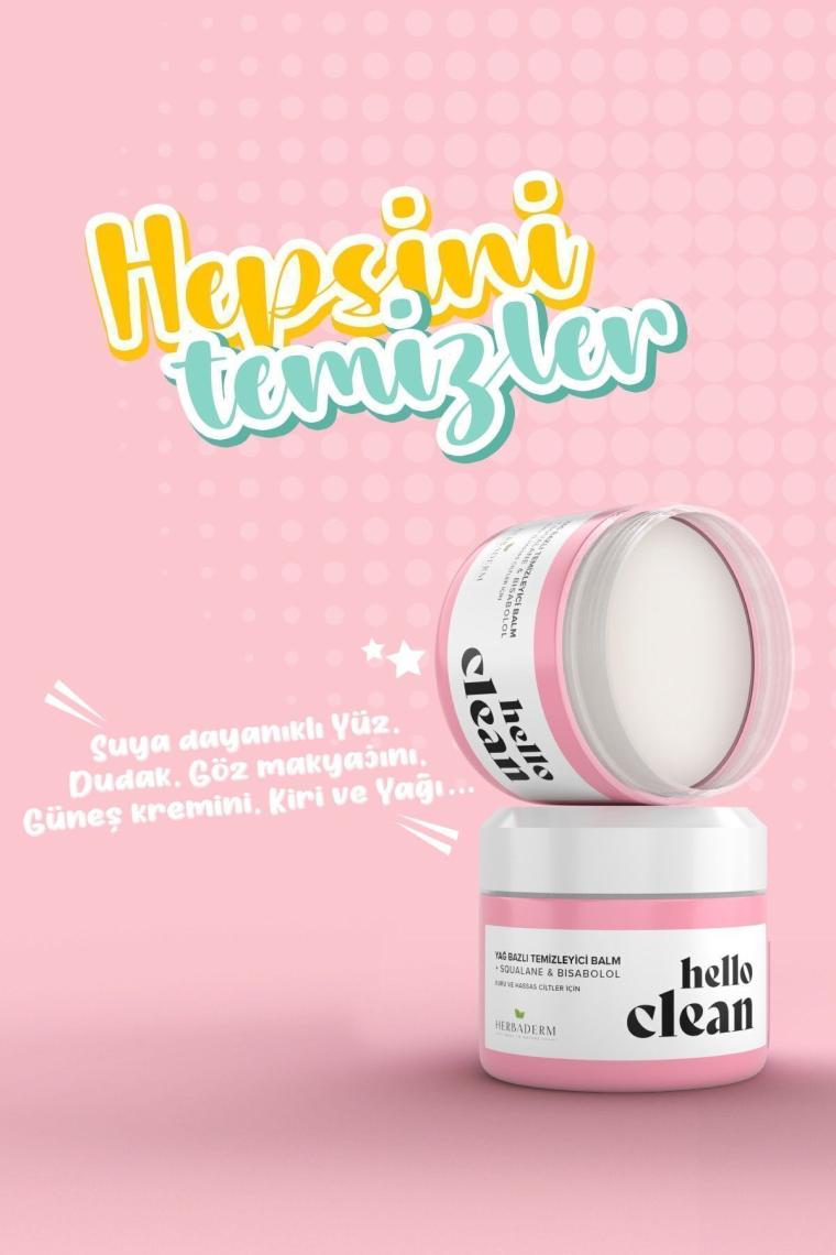 Herbaderm Hello Clean Squalane & Bisabolol Rahatlatıcı Yağ Bazlı Temizleyici Balm 100 ml