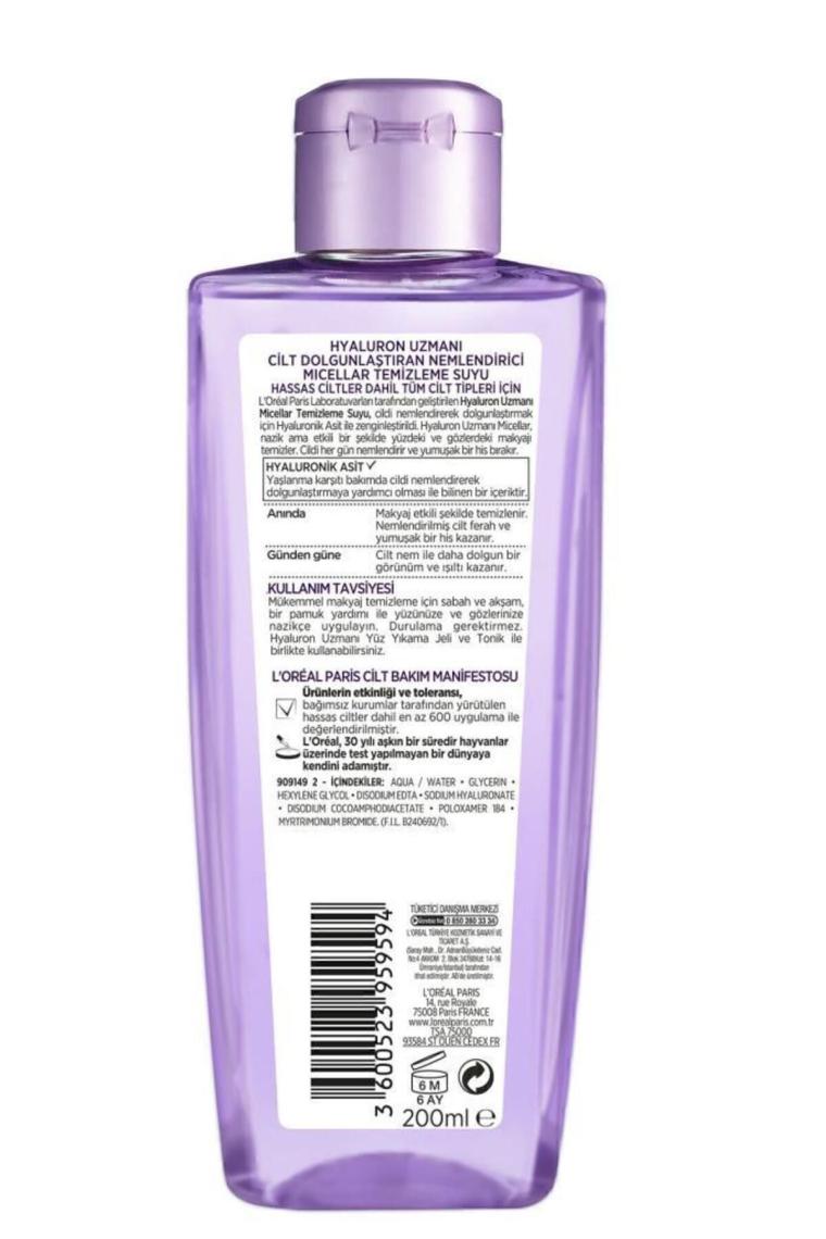 Hyaluron Uzmanı Cilt Dolgunlaştıran Mıcellar Temizleme Suyu 200 Ml- Hyaluronik Asit