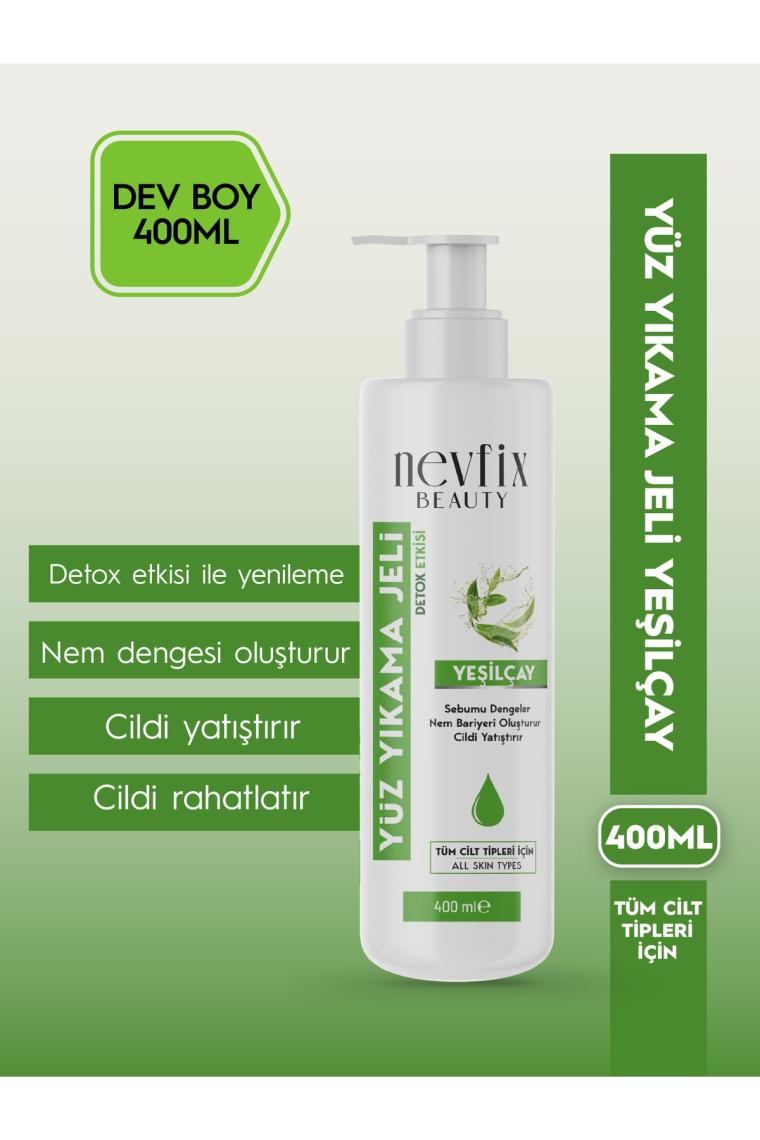 Nevfix Beauty Yeşil Çay Özlü Detoks Etkili Yüz Yıkama Jeli 400 ml