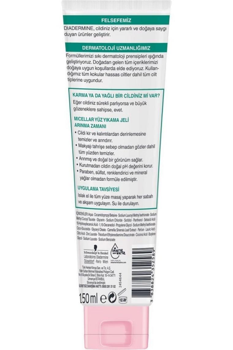 Diadermine Micellar Arınma Zamanı Yüz Yıkama Jeli 150 ml