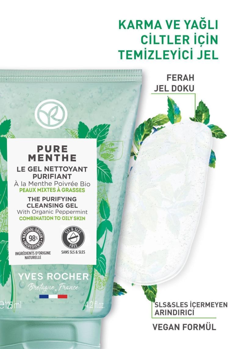 Karma Ve Yağlı Ciltler Için Pure Menthe Prebiyotik Yüz Yıkama Jeli-125 ml