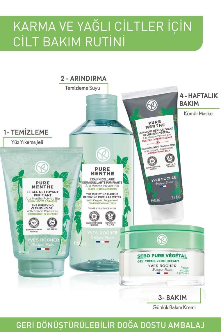 Karma Ve Yağlı Ciltler Için Pure Menthe Prebiyotik Yüz Yıkama Jeli-125 ml
