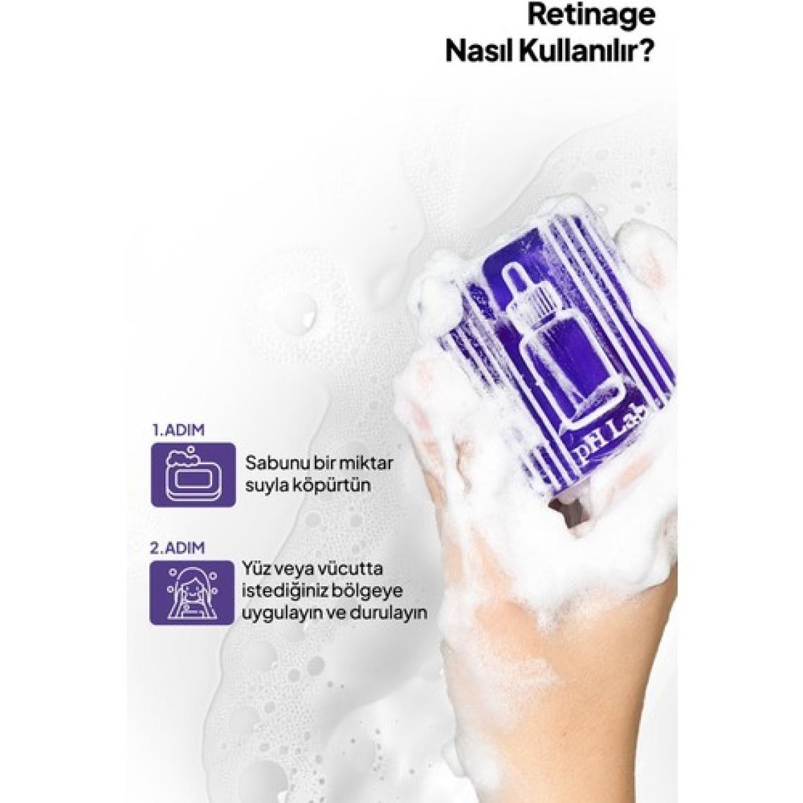 Ph Lab Retinage Yüz Temizleme Sabunu - Tüm Cilt Tipleri için Retinol İçerikli Günlük Yaşlanma Karşıtı Temizlik, 100 g