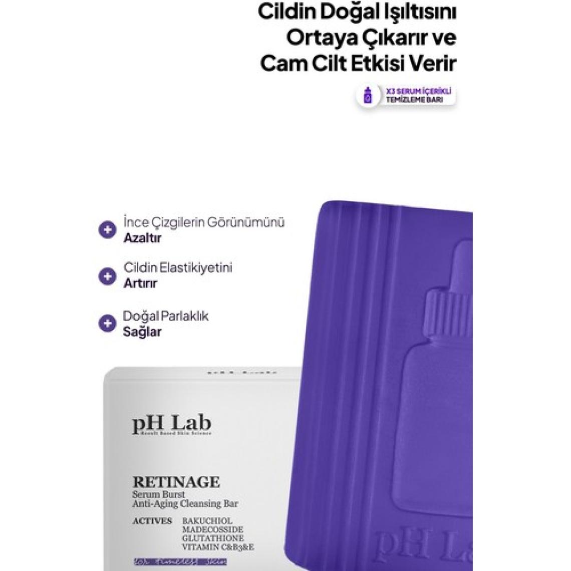 Ph Lab Retinage Yüz Temizleme Sabunu - Tüm Cilt Tipleri için Retinol İçerikli Günlük Yaşlanma Karşıtı Temizlik, 100 g