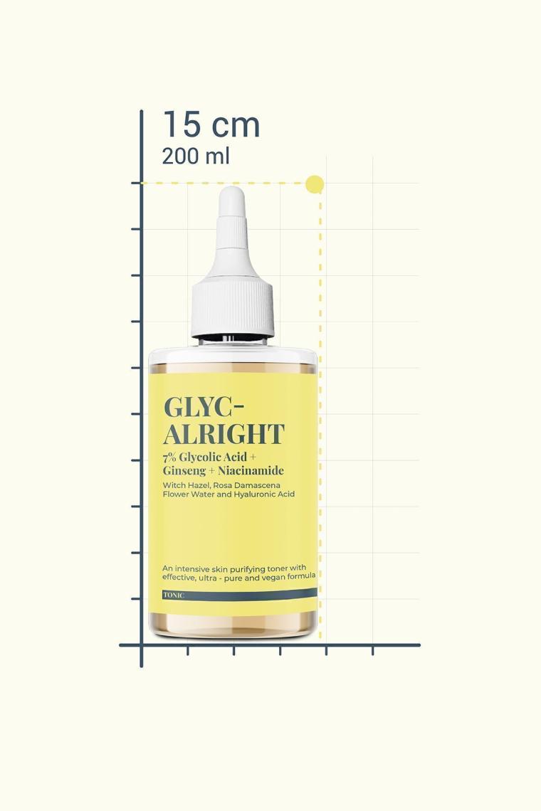 GLYC- ALRIGHT - Tüm Ciltler İçin Gözenek Sıkılaştırıcı Leke Karşıtı Tonik (200 ml)