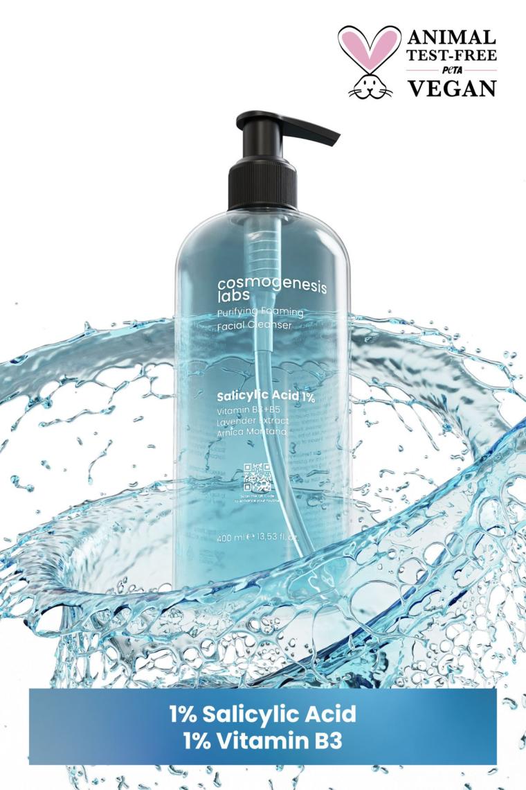 Arındırıcı Akne Karşıtı Yüz Temizleme Jeli 400ml Vegan Yağlı-akne Eğilimli Cilt (%1 Salisilik Asit)