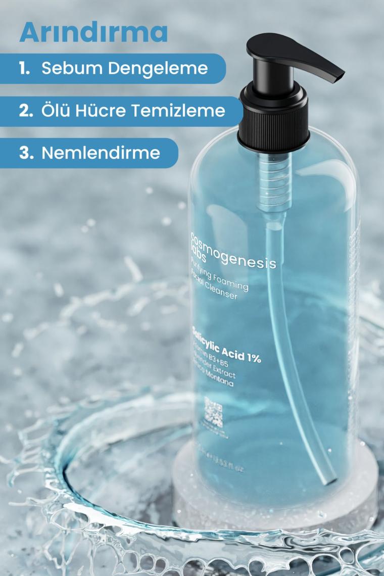 Arındırıcı Akne Karşıtı Yüz Temizleme Jeli 400ml Vegan Yağlı-akne Eğilimli Cilt (%1 Salisilik Asit)