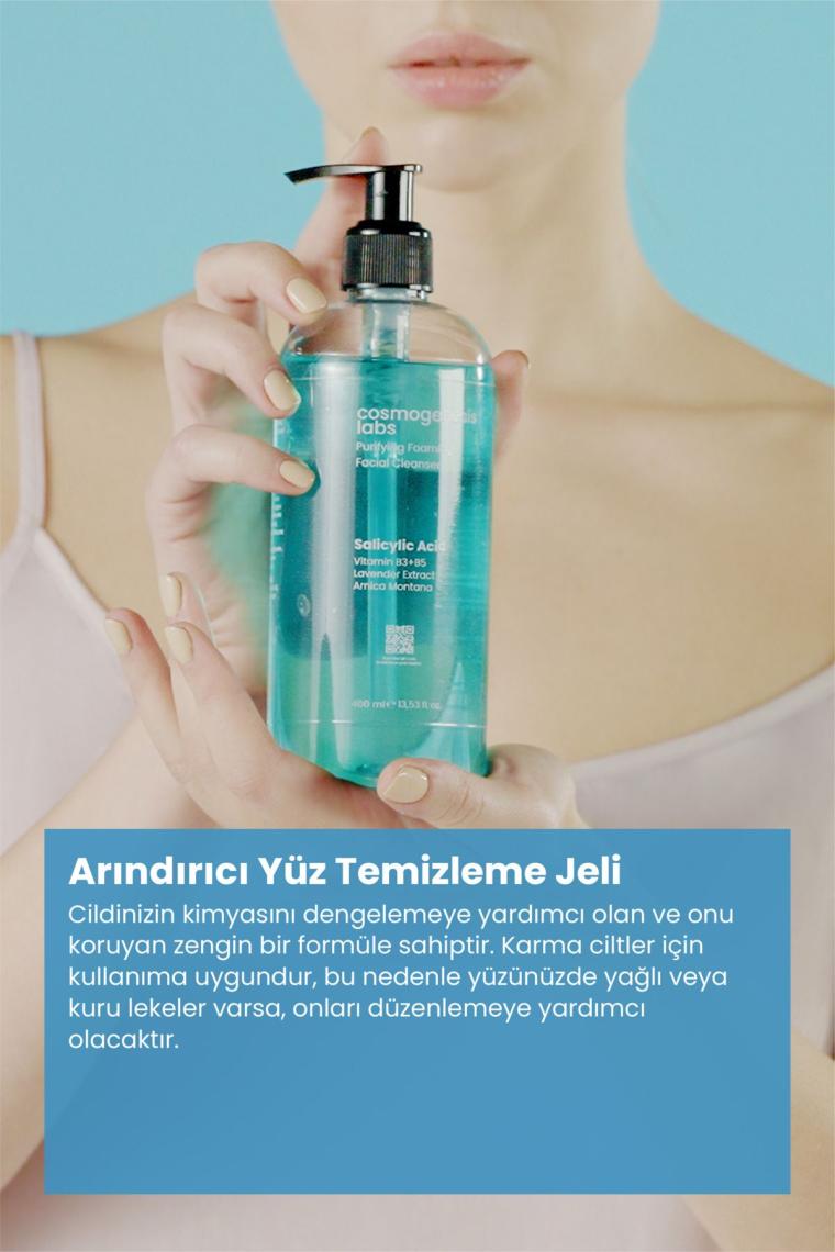 Arındırıcı Akne Karşıtı Yüz Temizleme Jeli 400ml Vegan Yağlı-akne Eğilimli Cilt (%1 Salisilik Asit)