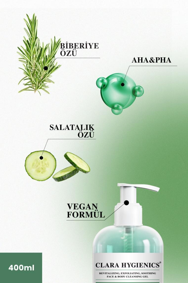 Rosemary Touch Ölü Hücre Temizleyici Yüz Ve Vücut Temizleme Jeli 400ml Vegan Cilt Tonu Eşitleyici