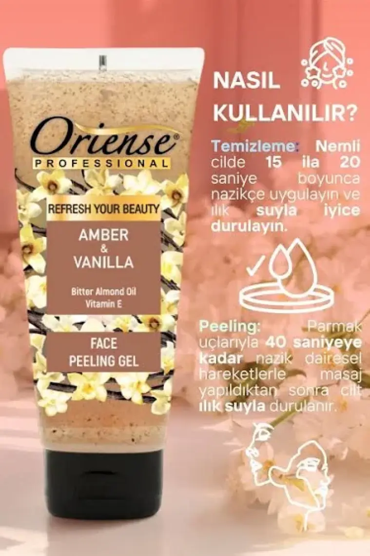 Amber & Vanilya Yüz Temizleme Peeling Jeli - Kayısı Çekirdeği, Acı Badem Yağı ve E Vitamini