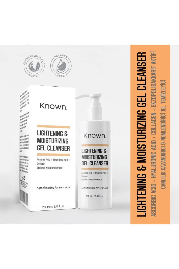 Known Yoğun Nemlendirici Jel Temizleyici 250 Ml (Ascorbic Acid + Hyaluronic Acid + Collagen)