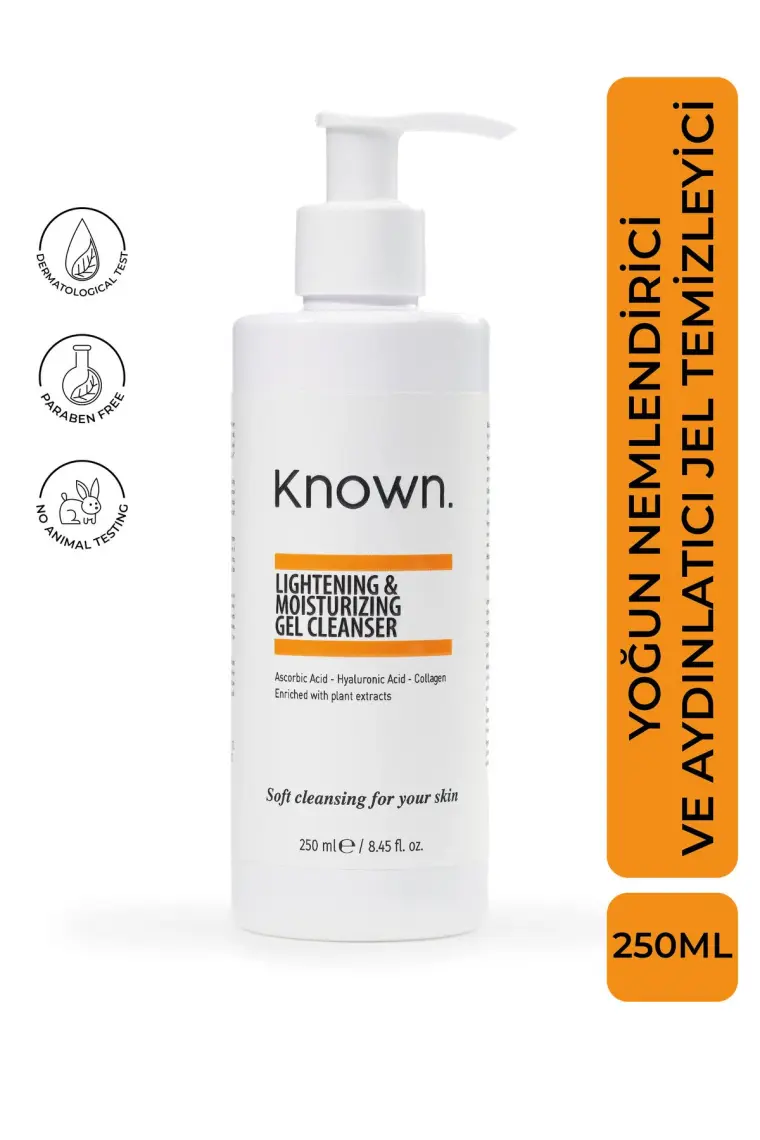 Known Yoğun Nemlendirici Jel Temizleyici 250 Ml (Ascorbic Acid + Hyaluronic Acid + Collagen)