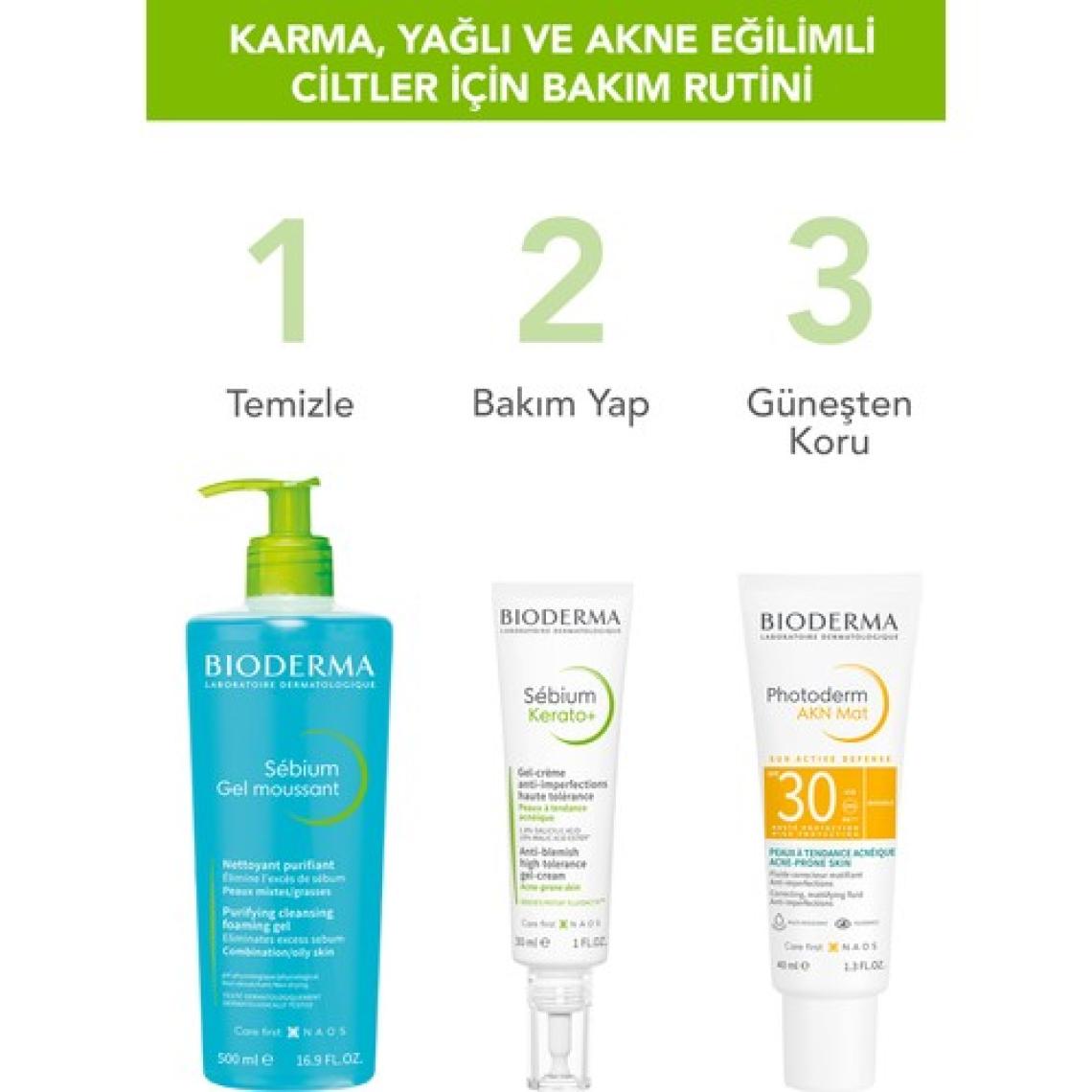Sebium Karma, Yağlı ve Akne Eğilimli Ciltler Sivilce, Siyah Nokta Karşıtı Yüz Temizleme Jeli 500 ml