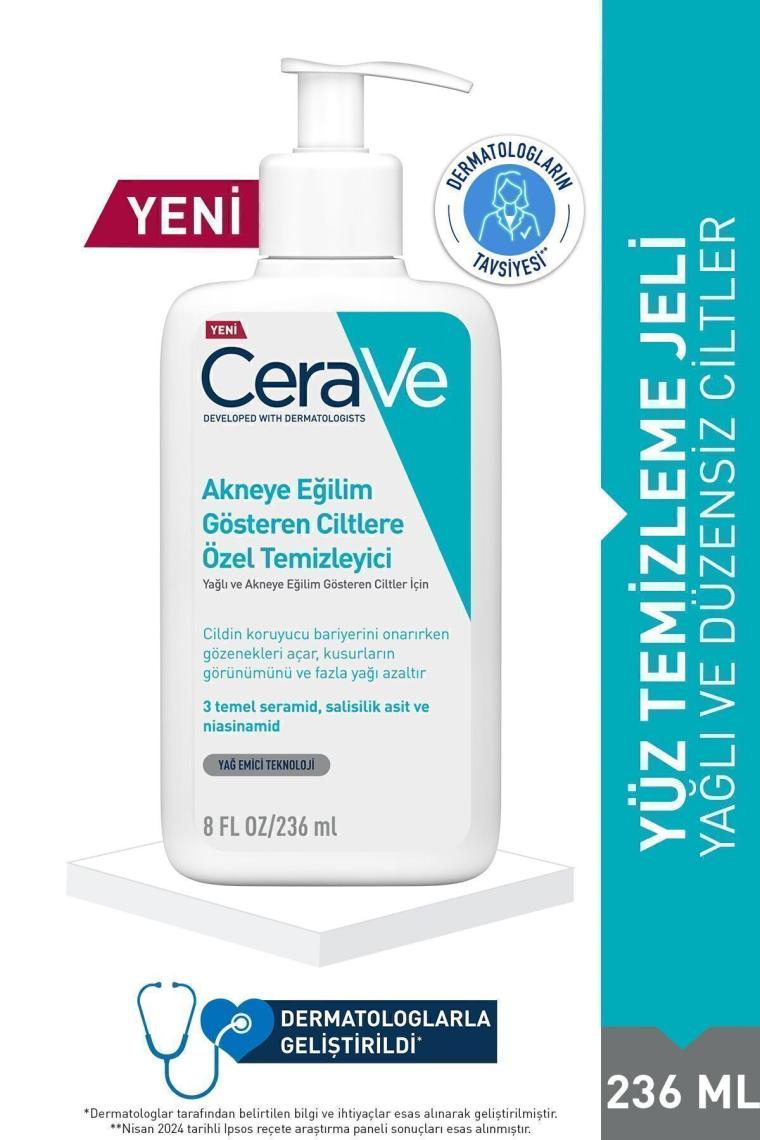 Yağlı Ve Akneye Eğilimli Ciltler İçin Yüz Temizleme Jeli 236 ml