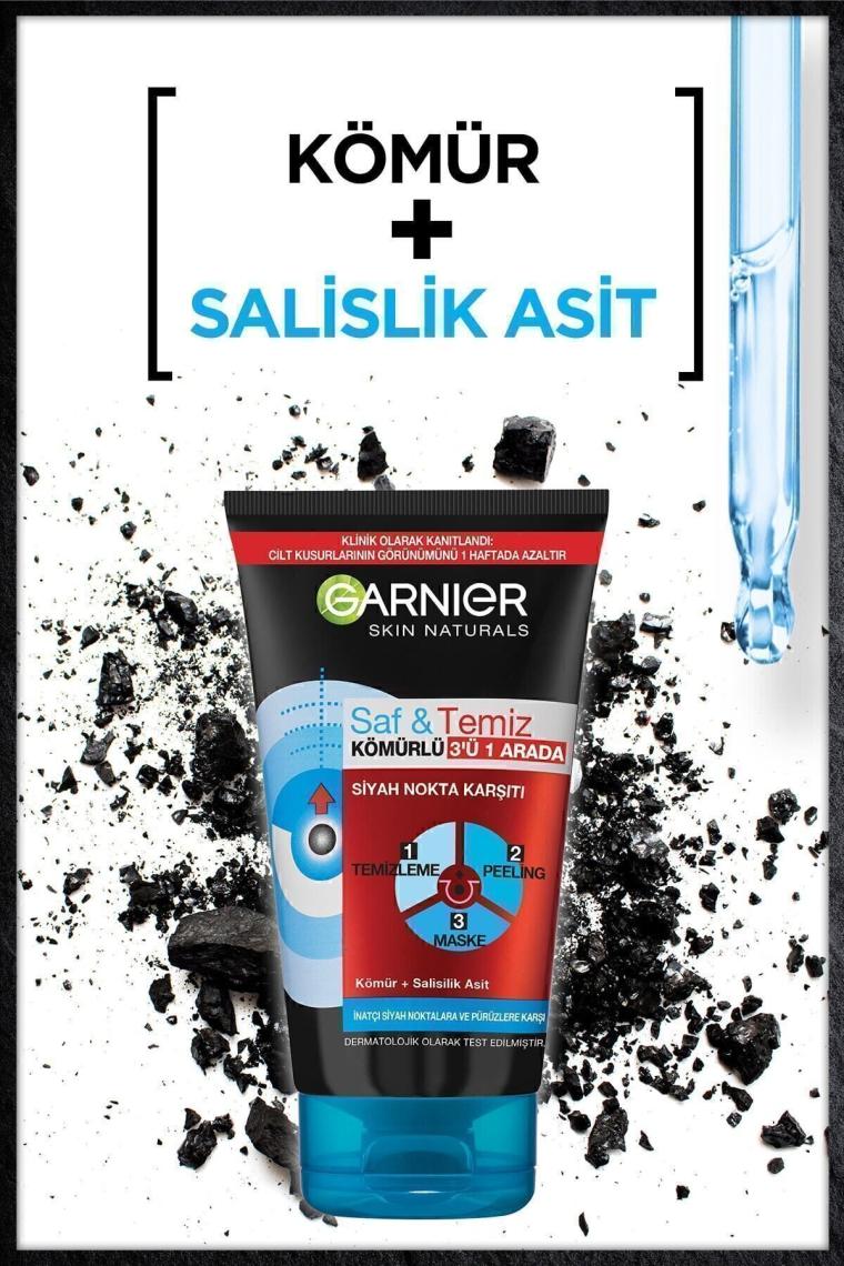 Saf & Temiz Siyah Nokta Karşıtı Kömürlü 3'ü 1 Arada
