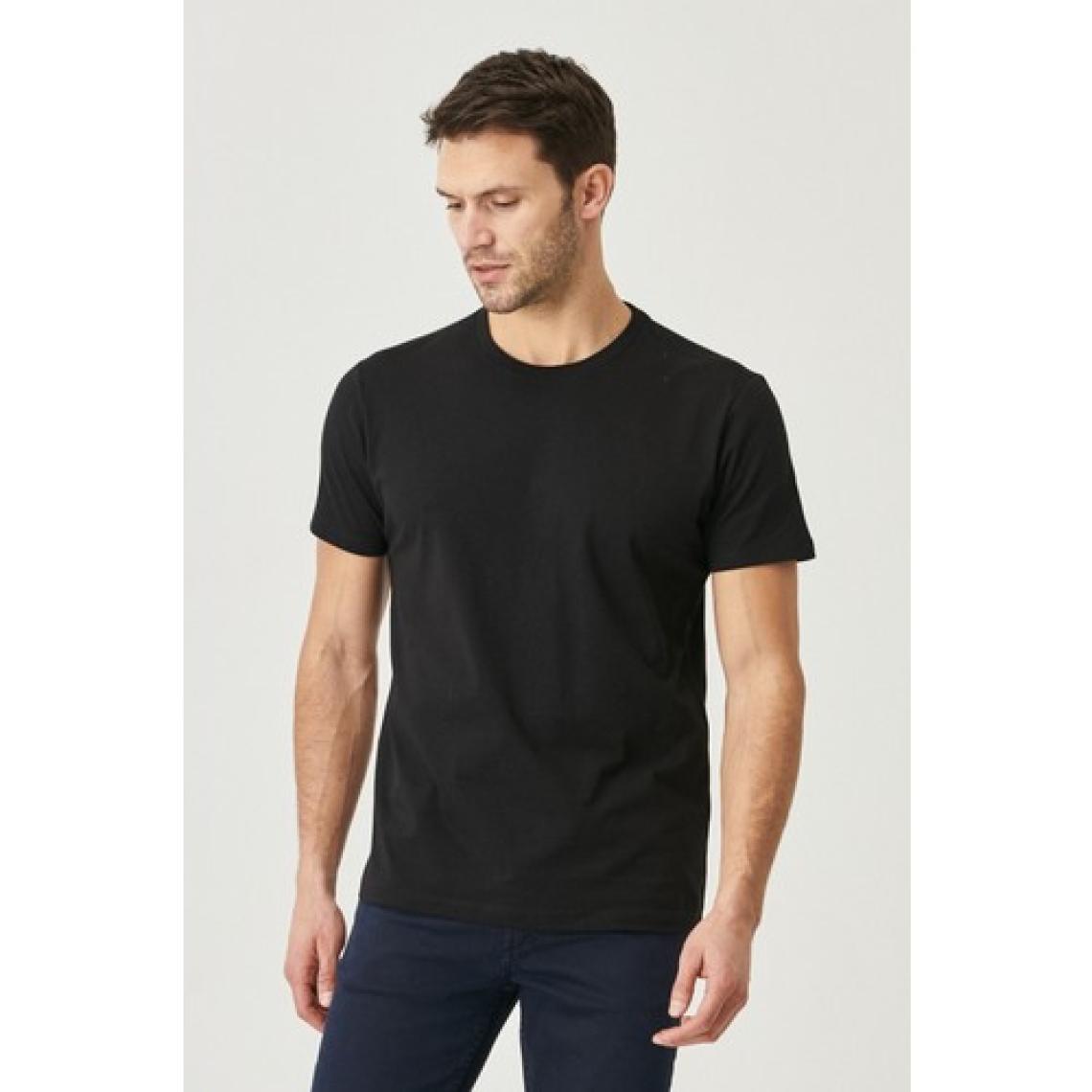 Altınyıldız Classics Erkek Siyah Slim Fit Dar Kesim Bisiklet Yaka %100 Pamuk 2'li Tişört Paketi