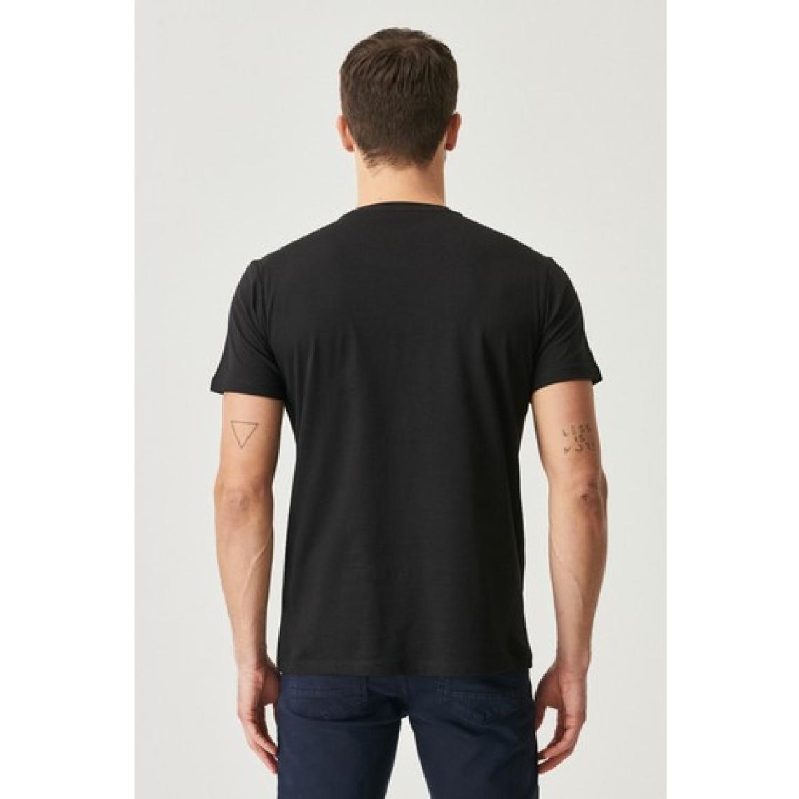 Altınyıldız Classics Erkek Siyah Slim Fit Dar Kesim Bisiklet Yaka %100 Pamuk 2'li Tişört Paketi