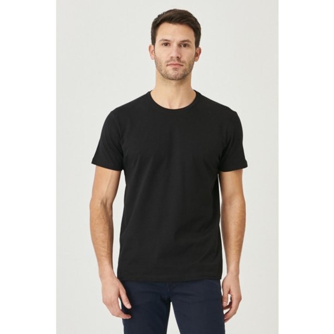 Altınyıldız Classics Erkek Siyah Slim Fit Dar Kesim Bisiklet Yaka %100 Pamuk 2'li Tişört Paketi