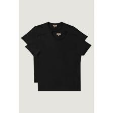 Altınyıldız Classics Erkek Siyah Slim Fit Dar Kesim Bisiklet Yaka %100 Pamuk 2'li Tişört Paketi