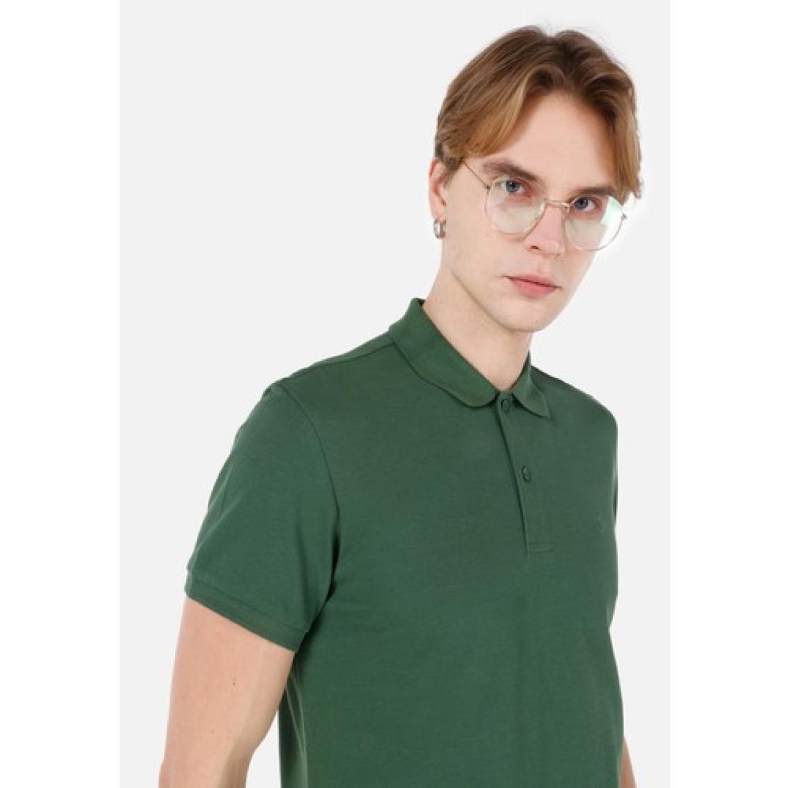Classic Fit Polo Yaka Düz Erkek Yeşil Kısa Kol Tişört