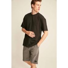 Jett Erkek Oversize Fit %100 Pamuk Kalın Dokulu Siyah T-shirt
