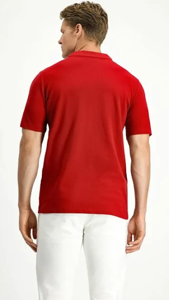 Cepli Polo Yaka Regular Fit Nakışlı Pamuk Tişört