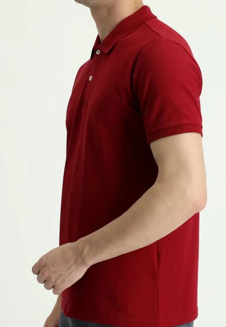Kiğılı Polo Yaka Slim Fit Nakışlı Tişört
