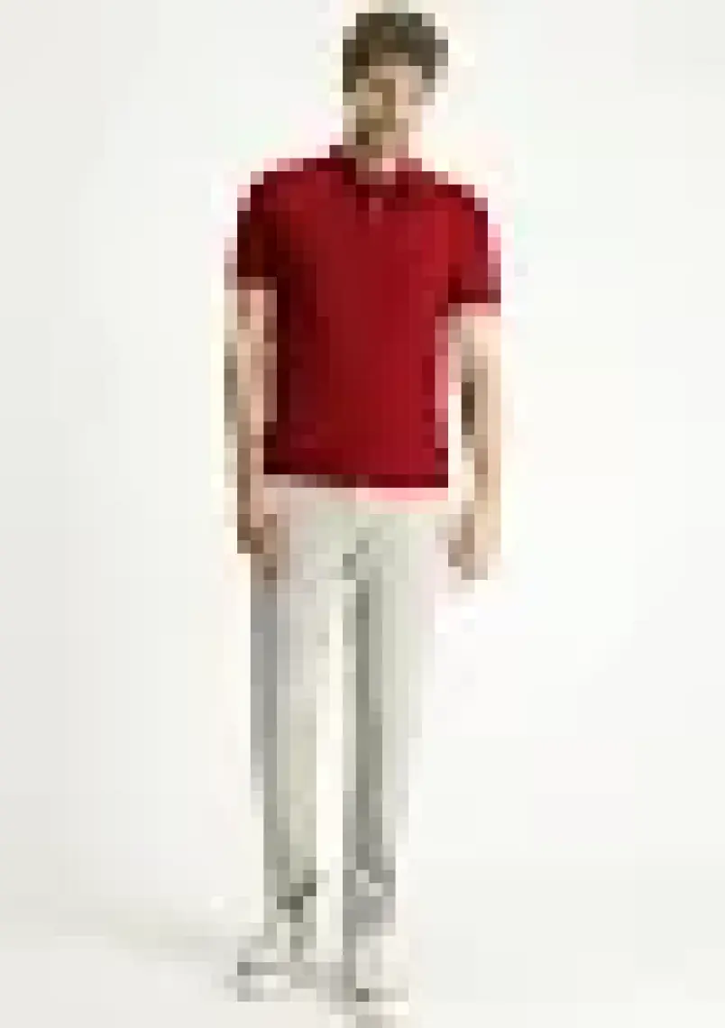 Kiğılı Polo Yaka Slim Fit Nakışlı Tişört