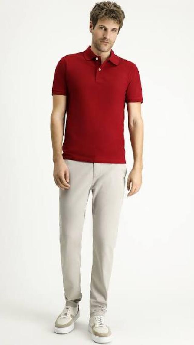 Kiğılı Polo Yaka Slim Fit Nakışlı Tişört
