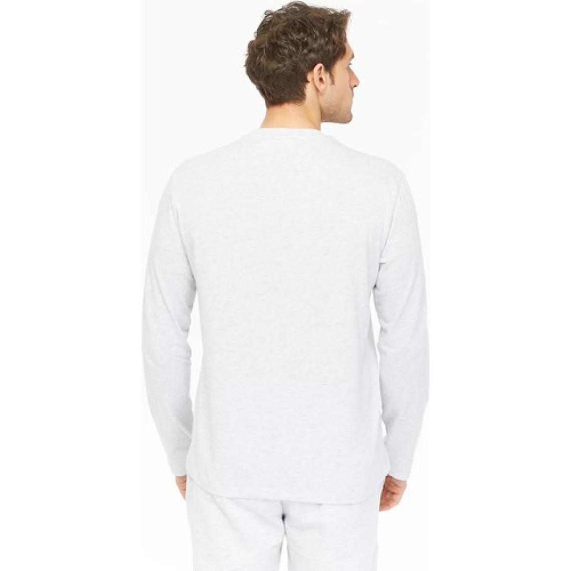 Defy's Erkek Uzun Kollu Bisiklet Yaka T-Shirt Kar Melanj