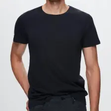 Slim Fit Lacivert Bisiklet Yaka %100 Pamuklu Nefes Alabilen T-shirt 4HC141996753M