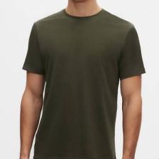 Slim Fit Haki Bisiklet Yaka %100 Pamuklu Nefes Alabilen T-shirt 4HC141996753M