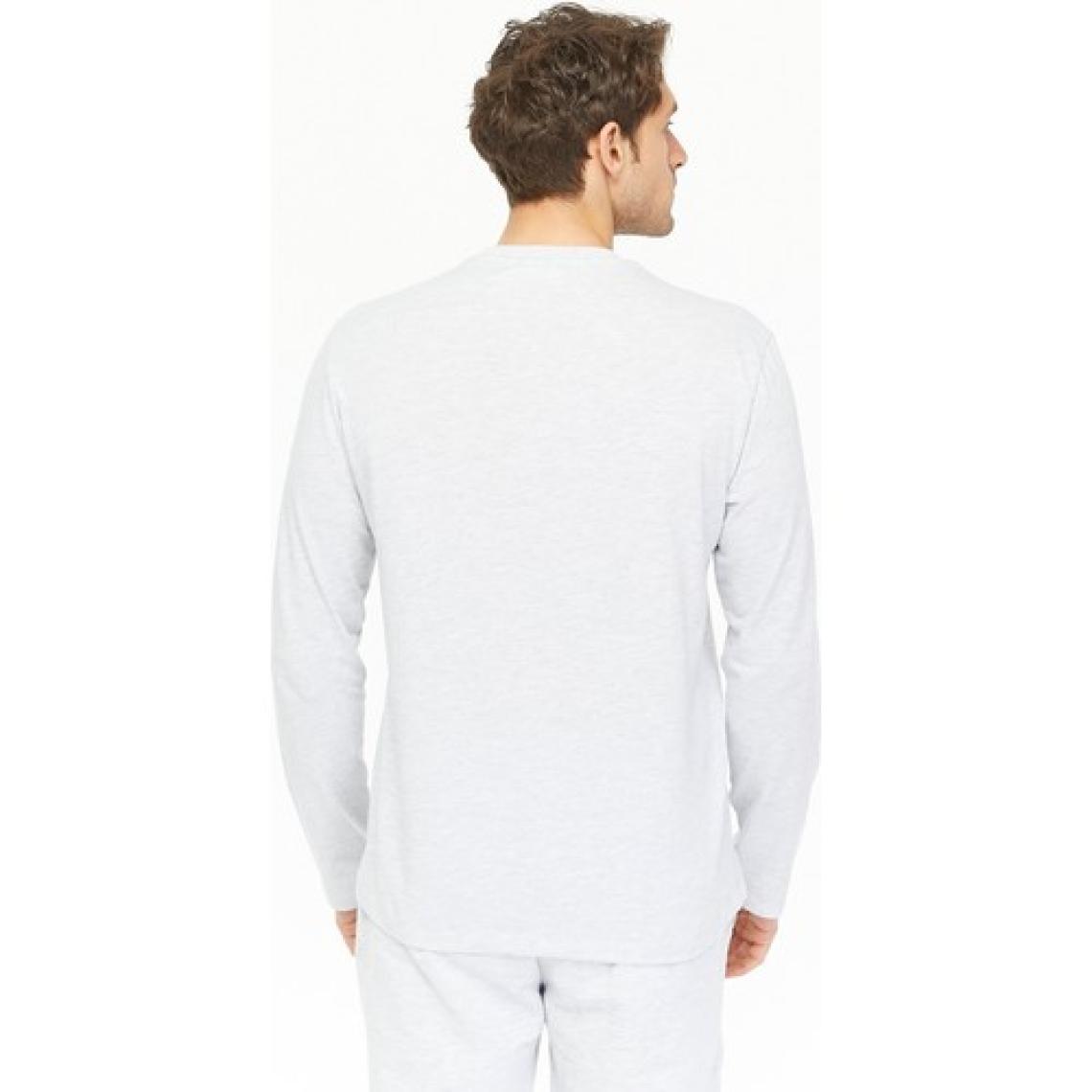 Defy's Erkek Uzun Kollu Bisiklet Yaka T-Shirt Kar Melanj