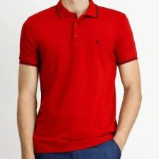 Polo Yaka Slim Fit Dar Kesim Nakışlı Süprem Pamuklu Tişört