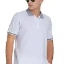 Beyaz Regular Fit 100% Pamuklu Polo Yaka Tişört