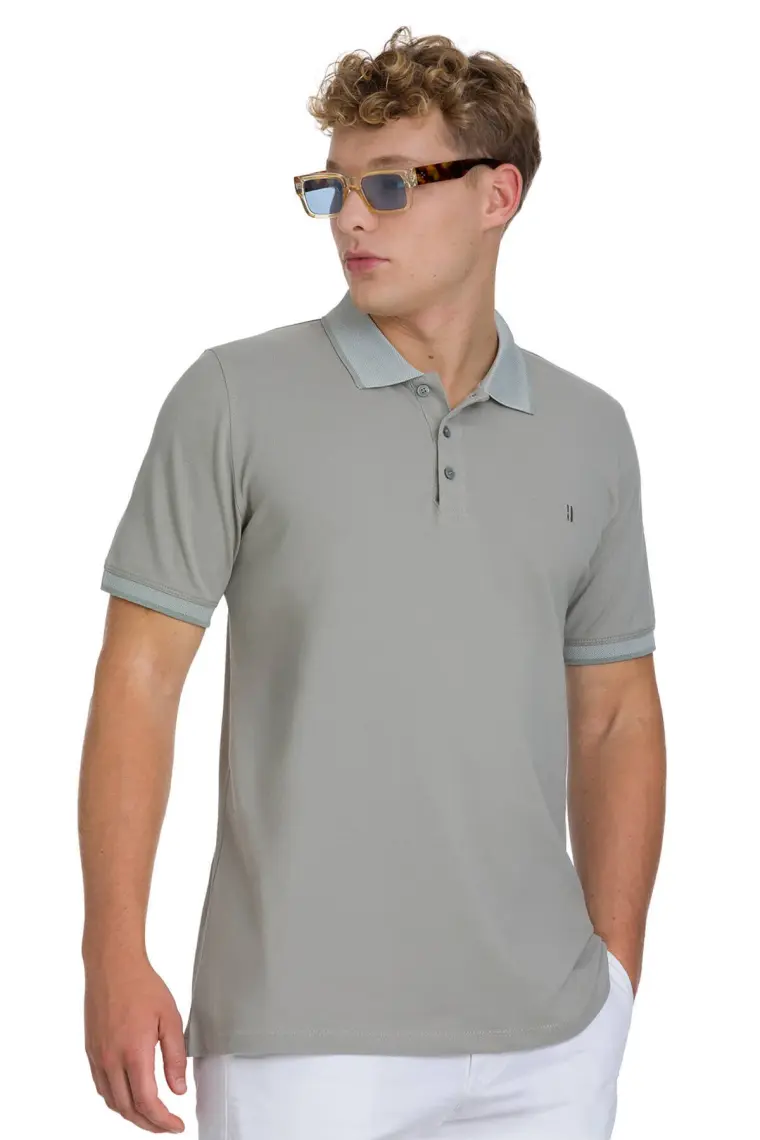 Haki Regular Fit 100% Pamuklu Polo Yaka Tişört