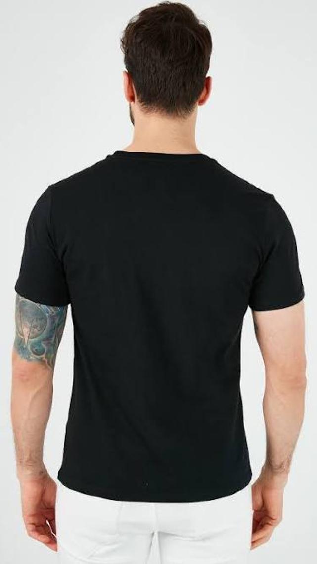 Graphic Set-In Neck Graphic Erkek Siyah Tişört