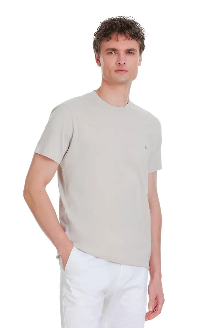 Taş Regular Fit 100% Pamuk Bisiklet Yaka Tişört