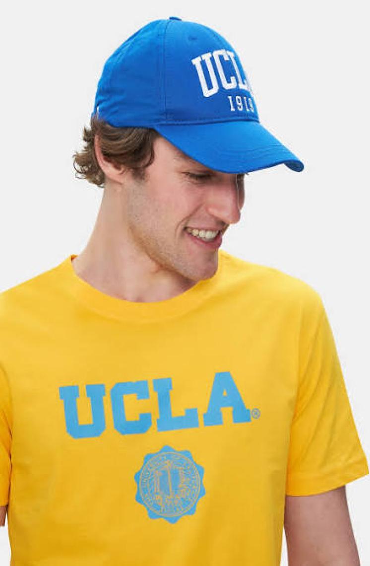Ucla Gayley Sarı-Mavi Bisiklet Yaka Baskılı Erkek Tshirt