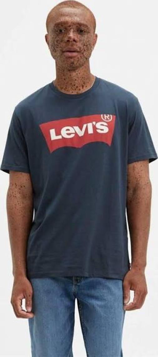 Graphic Set-In Neck Mavi Erkek Tişört