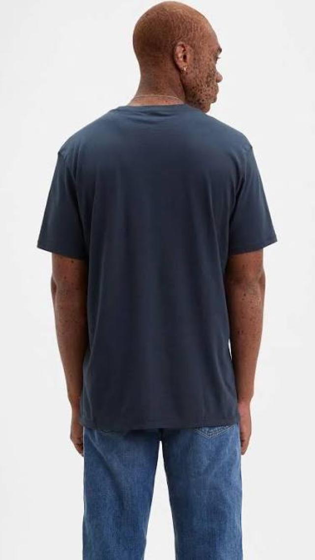 Graphic Set-In Neck Mavi Erkek Tişört