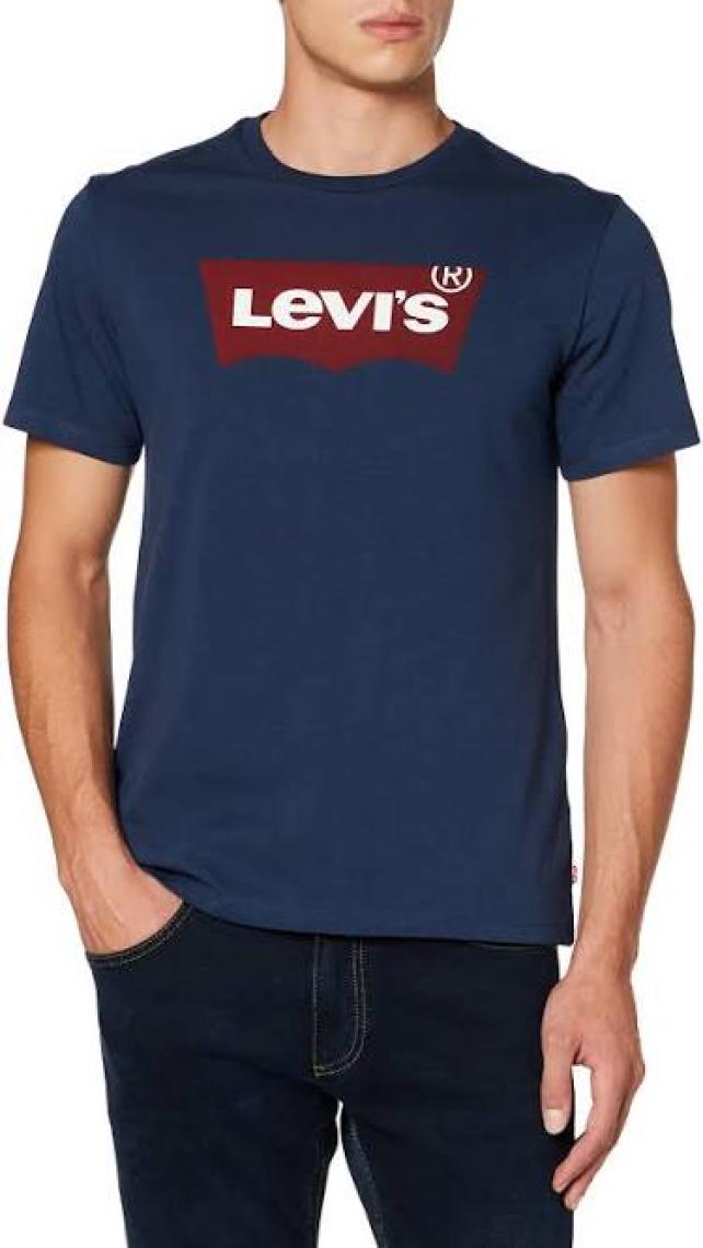 Graphic Set-In Neck Mavi Erkek Tişört