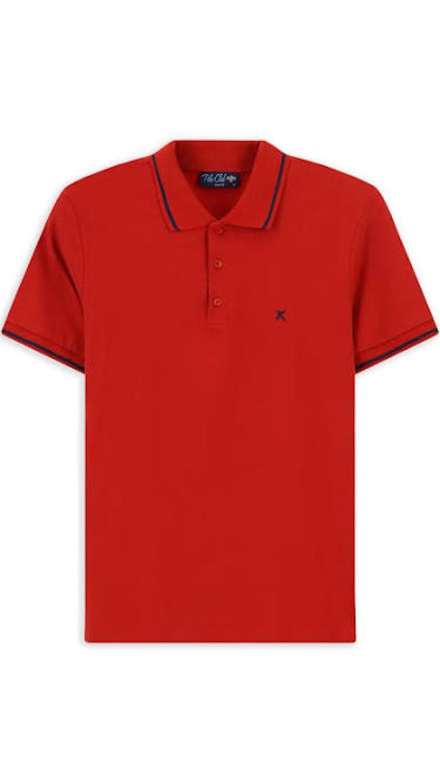 Polo Yaka Slim Fit Dar Kesim Nakışlı Süprem Pamuklu Tişört