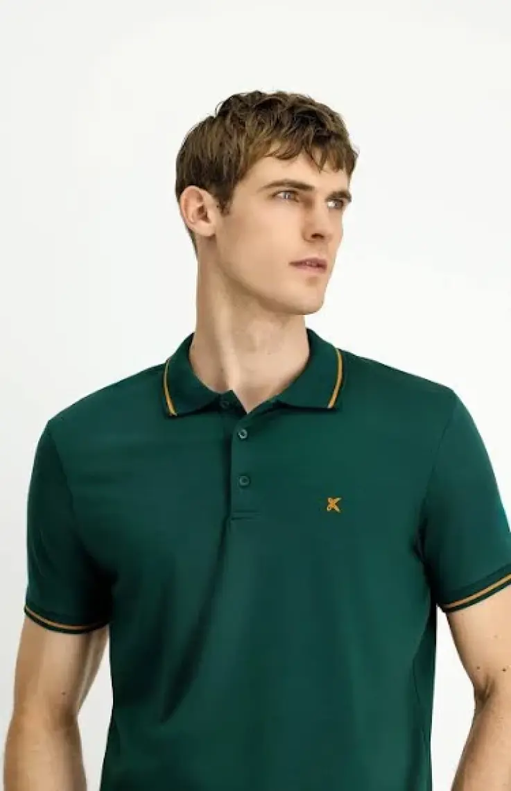 Polo Yaka Slim Fit Dar Kesim Nakışlı Süprem Pamuklu Tişört