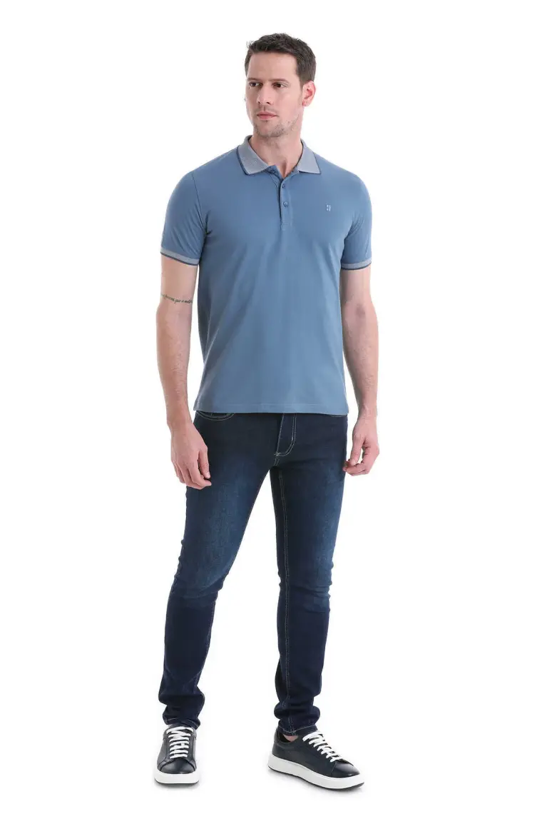 Hatemoğlu Indigo Regular Fit Düz 100% Pamuklu Polo Yaka Tişört