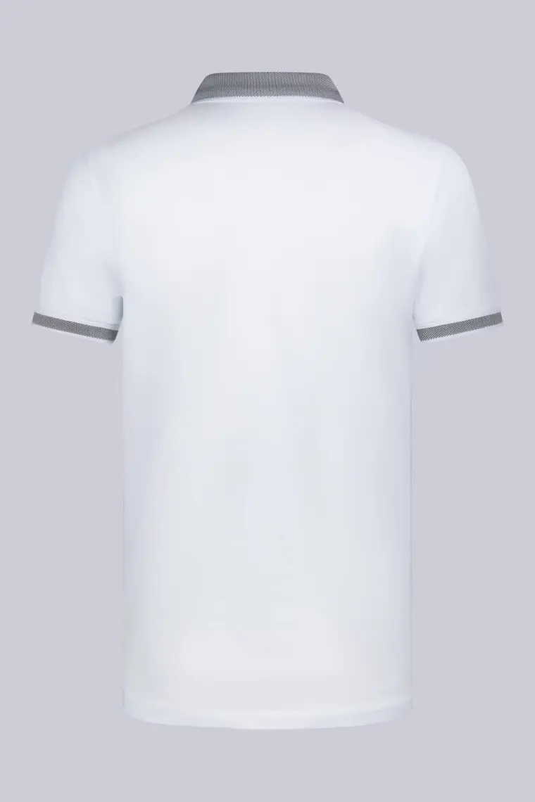 Beyaz Regular Fit 100% Pamuklu Polo Yaka Tişört