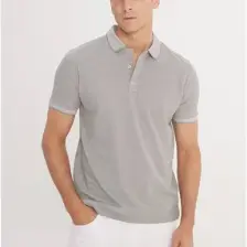 Altınyıldız Classics AC&Co / Altınyıldız Classics Erkek Çekmeyen Pamuklu Kumaş Slim Fit Dar Kesim Gri Kıvrılmaz Polo Yaka T-shirt