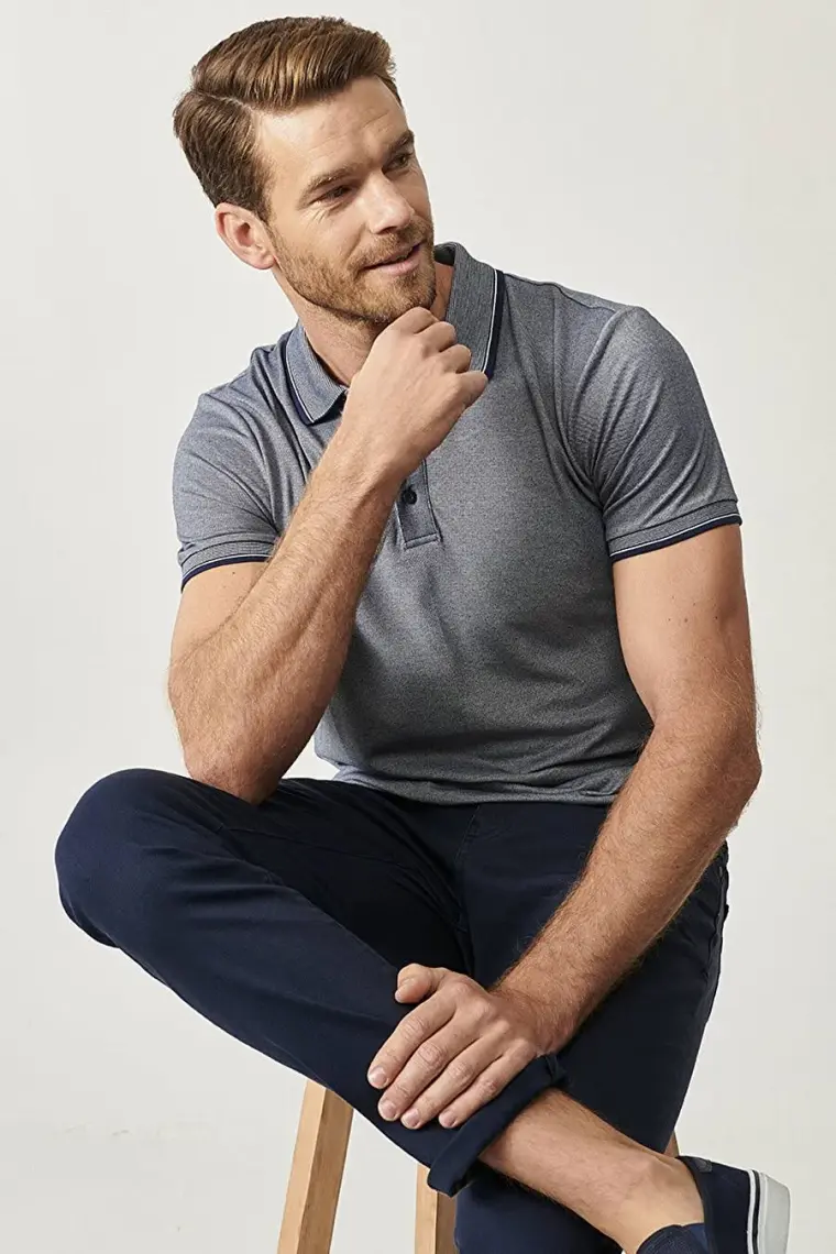 Altınyıldız Classics Slim Fit Dar Kesim 3 'lü Kıvrılmaz Polo Yaka Tişört