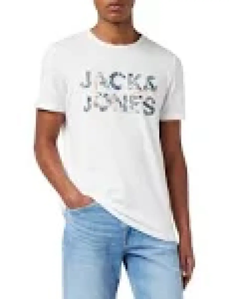 Jack & Jones Bisiklet Yaka Logo Baskili Tisört-12215700